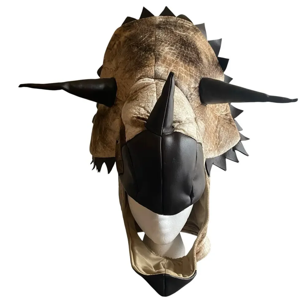 Wishcraft Dinosaur Triceratops Two Piece Soft Costume Kids 6 Tan Brown Halloween
